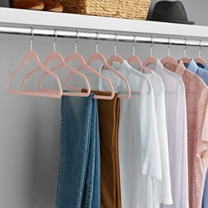 Velvet Clothes Hangers (50 Pack) Heavy Duty Durable Suit Hanger Vibrant Color Hangers Lightweight Space Saving Coat Hangers for Closet -Blush Pink