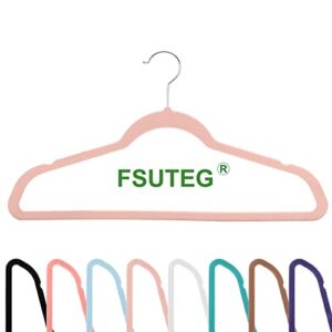 Velvet Clothes Hangers (50 Pack) Heavy Duty Durable Suit Hanger Vibrant Color Hangers Lightweight Space Saving Coat Hangers for Closet -Blush Pink