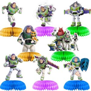 8pcs buzz lightyear party honeycomb centerpiece table decorations buzz lightyear theme birthday party supplies