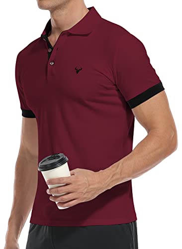 YTD Mens Classic Polo Shirt Short Sleeve Shirts Lightweight Casual Tops