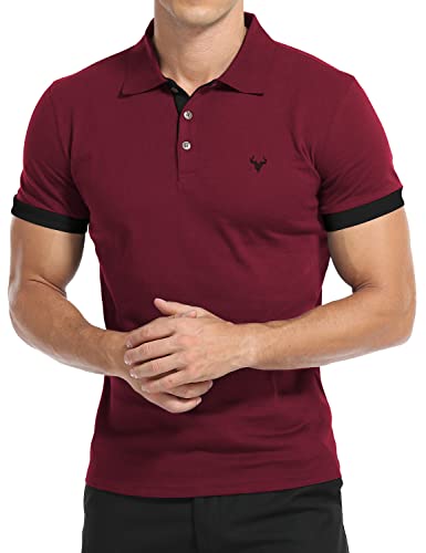 YTD Mens Classic Polo Shirt Short Sleeve Shirts Lightweight Casual Tops