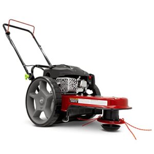 earthquake walk behind string mower with 160cc viper 4-cycle engine, 22” cutting diameter, 14” never-go-flat wheels, easy assembly, adjustable handlebar, model # 40314