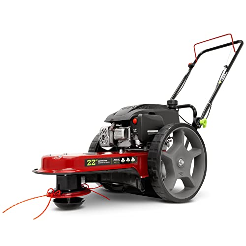 Earthquake Walk Behind String Mower With 160cc Viper 4-Cycle Engine, 22” Cutting Diameter, 14” Never-Go-Flat Wheels, Easy Assembly, Adjustable Handlebar, Model # 40314