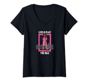 womens barbie - live & play outside of the box v-neck t-shirt