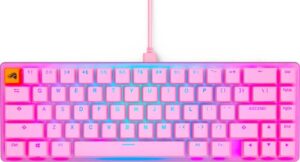 glorious gaming - cute pink gaming keyboard - custom 65 percent tkl keyboard - compact low-profile - hot swappable mechanical keyboard w/mx keys - double shot keycaps & linear switches