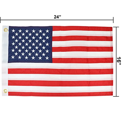 GIFTEXPRESS Heavy Duty American Boat US Flag 12X18 - Embroidered Star Weatherproof US Flag -Strong Sewn with Fish Line