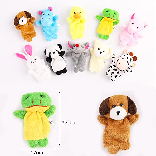 20Pcs Finger Puppets Set - Soft Plush Animals Finger Puppet Toys for Kids, Mini Plush Figures Toy Assortment for Boys & Girls, Party Favors for Shows, Playtime, Schools