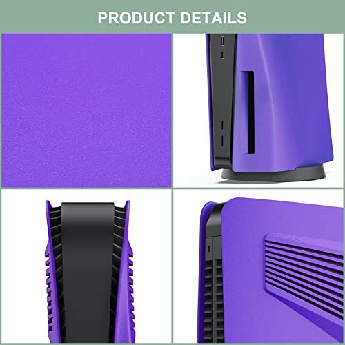 PS5 Plates for Disc Edition, innoAura PS5 Faceplate with Cooling Vents, Anti-Scratch Dustproof Protective PS5 Cover Plates, Premium ABS Replacement Shell for PS5 Disc Edition (Purple)