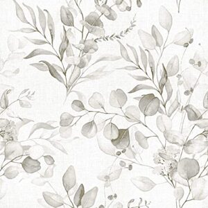 floral wallpaper peel and stick wallpaper for bedroom grey floral wallpaper boho contact paper for cabinets removable wallpaper self adhesive textured wallpaper leaf vintage wallpaper vinyl17.3"x78.7"