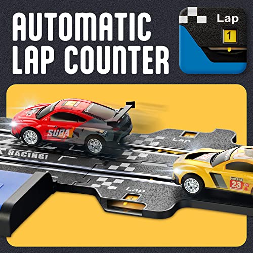 Atlasonix Slot Car Race Track Sets - Slot Cars, Race Tracks & Accessories Electric Race Car Track, Dual Electric Race Track, Electric Race Car Track Set for Girls & Boys Age 8-12, 1:43 Scale