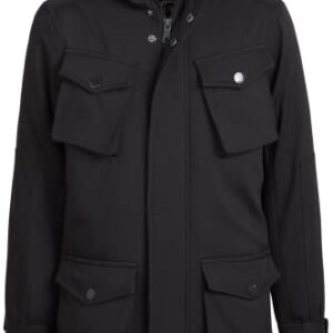 URBAN REPUBLIC Boys' Winter Jacket - Shell Parka Coat with Faux Fur Lined Hood, Size 10/12, Jet Black