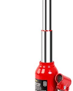 BIG RED 4 Ton (8,000 LBs) Torin Double Ram Welded Hydraulic Car Bottle Jack for Auto Repair and House Lift, Red, ATH80402XR