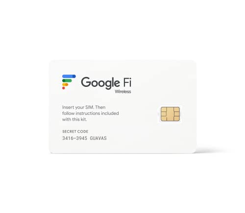 Google Fi Wireless Simply Unlimited Plan | Talk/Text/Data | Unlimited 5G/4G LTE | SIM Kit - 1 Month