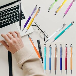 HEYTOP 52 Pieces Crystal Ballpoint Pens Crystal Stylus Pen Pack, 2 in 1 Slim Bling Glitter Diamond Ballpoint Pen Stylus Capacitive Writing Pens for Touch Screens, School, Office, Various Event Gifts