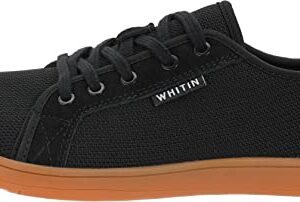 WHITIN Men's Fashion Barefoot Sneakers Zero Drop Sole Minimus Casual W81 Size 8W Minimalist Tennis Shoes Fashion Walking Workout Gym Black Gum 41