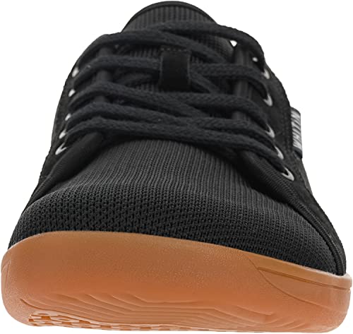 WHITIN Men's Fashion Barefoot Sneakers Zero Drop Sole Minimus Casual W81 Size 8W Minimalist Tennis Shoes Fashion Walking Workout Gym Black Gum 41