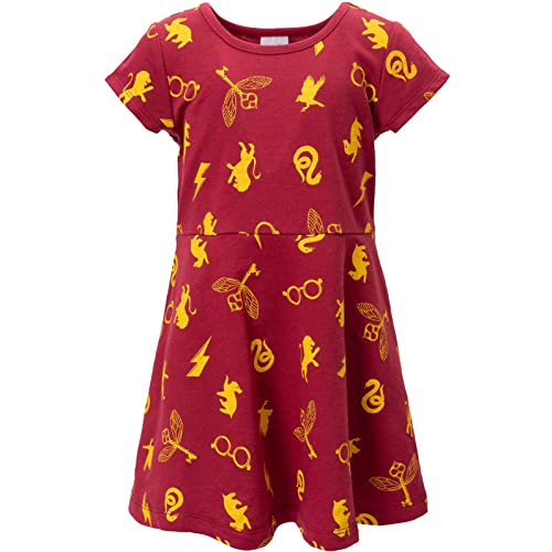 Harry Potter Big Girls Short Sleeve Dress Maroon 18-20