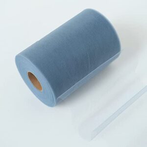 efavormart 6" x 300 feet wedding tulle roll for party decorations banquet event sewing diy crafts fabrics sewing - dusty blue