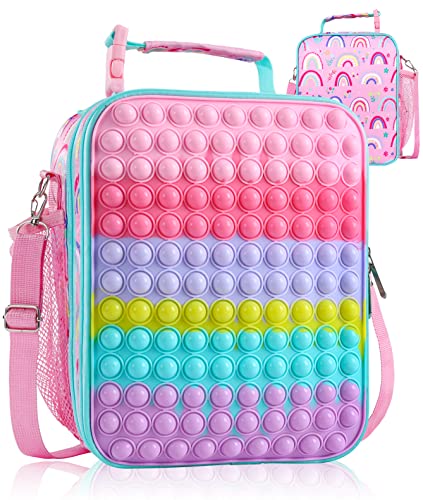 Pop Lunch Box for Girls Kids School Lunch Bag,Back to School Supplies Pop Insulated Lunch Box Tote for Kids School Travel Gifts,School Supplies Office Leakproof Cooler Bag Reusable Lunch Box Girls