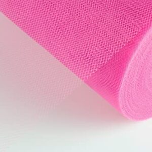 Joycrosso Tulle Fabric Rolls 6 Inch 100 Yards (300 feet) Organza Tulle Polyester Netting Spool for Wedding Decorations Gift Baby Shower Crafts DIY Tutu Skirt-Soft & Drape (Fuchsia)