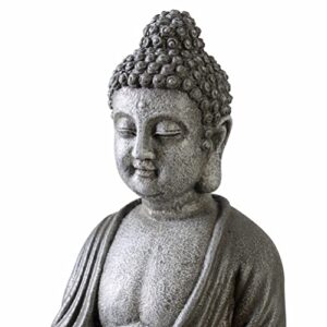 Haobos 9.4" Indoor Tabletop Fountain Exquisite Sitting Buddha Fountains Desk Water Fountain Decorative Zen Fountain w/Reflective Lighting/Cobblestone Office and Home Decor(21125B)