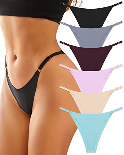 Which is Adjustable Seamless Underwear for Women Panties Sexy Underwear No Show High Cut Cheeky Panties 6 Pack XS-L