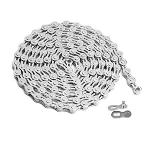 hycline bike chain 6/7/8 speed,half hollow lightweight bicycle chains for road bike/mtb/bmx,1/2 x 3/32 inch 116 links-silver