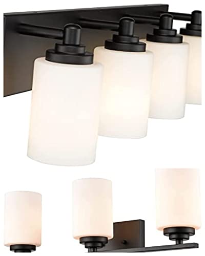 White Frosted Glass Shade Replacements 4 Packs, Elegant Glass Lamp Shade Covers Cylinder Glass Globe with 1-5/8-inch Fitter Glass Light Fixture Shade for Pendant Light Chandelier Wall Sconces