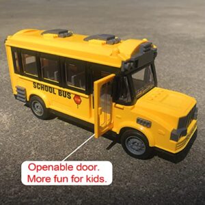 KNACKTOYZ RC School Bus - Remote Control Car Vehicles, 2.4G Opening Doors City Bus Toy Classic Baby Bus, Remote Control Car with LED Lights School Bus Toy, Gift for Children Kids Boys Girls Age 3-6