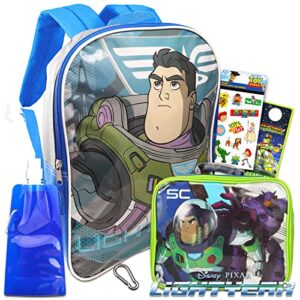 buzz lightyear backpack and lunch box set for kids - 6 pc bundle with 16" buzz lightyear school backpack bag, lunch bag, water bottle, and more (buzz lightyear school supplies)