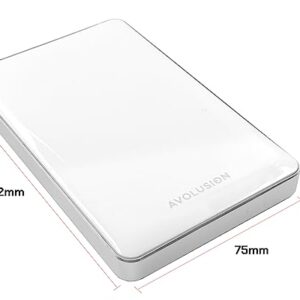 Avolusion T1 Series 2TB USB 3.0 Portable External Hard Drive for PC, Mac, Playstation & Xbox (White) - 2 Year Warranty