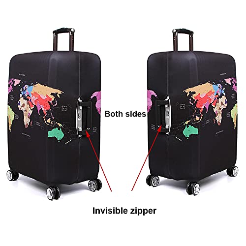 MosaiRudo Thicker Luggage Cover Elastic Suitcase Cover Protector Fits 18-32 Inch Suitcase Travel Accessories (Abstract Map, L)