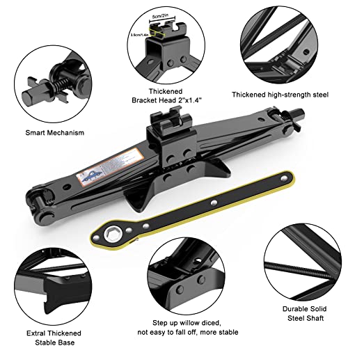 IMAYCC 2 Ton(4409 lbs) Car Jack Kit,Heavy-Duty Scissor Jack for Car Lifting,Portable Tire Changing Kit with Lug Wrench for Auto/SUV/MPV