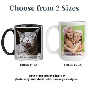 Let's Make Memories Personalized Photo Mug-Custom Coffee Mug- 11oz- Black Handle- For Father's Day/For Dad