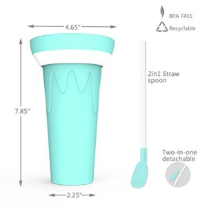 menglisi Frozen Magic Slushy Maker Cup | Mint Green Slushie Cup | Slushie Maker Squeeze Cup | Silicone Cold Drink Cooling Cup | Ice Maker Ice Cream Cup | Beer Coffe Milk Cola Mug | Gift for Women Men Him Her | 16.9oz
