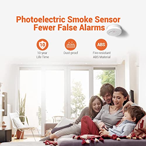 Jemay Smoke Detector, Smoke Alarm with Advanced Photoelectric Technology, Smoke Detector with Test Button and Low Battery Reminder, Fire Alarm with Battery Backup Used in Home, AW106, 4 Packs