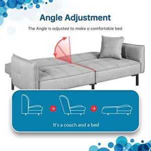 BestMassage Futon Sofa Bed Couch Bed Sleeper Sofa Folding Sofa Small Sofa Convertible Sofa for Living Room and Home Office Furniture