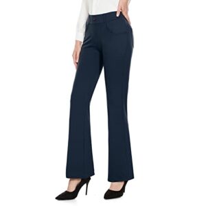 m moteepi yoga dress pants womens 29" work pants office business casual slacks bootcut stretchy with pockets navy blue xx-large