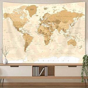 drgilau old world map tapestry wall hanging, vintage asia europe south city topography america africa japan wall decor tapestries, map of world wall art for bedroom living room home office