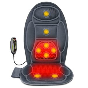 seat massager massage chair pad with heat, 8 vibration massage nodes & 4 massage modes for home office chair or home couch to relieve stress fatigue for back shoulder and thighs(gray)