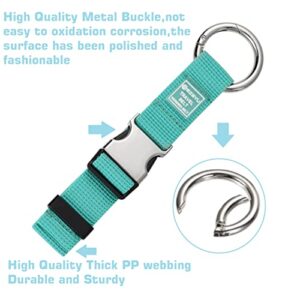 2PCS Heavy Duty Add a Bag Luggage Strap Jacket Gripper,Carry-on Baggage Suitcase Straps Belts Travel Accessories-Cyan