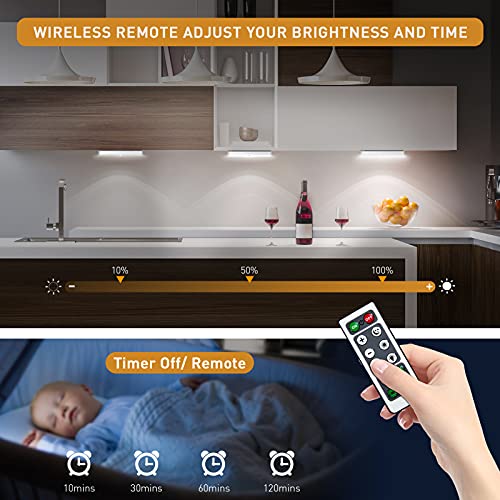 LED Closet Light with Charging Station, 20LEDs Dimmer Rechargeable Motion Sensor Under Cabinet Lighting with Remote Control, Wireless Stick-Anywhere Night Safe Light Bar for Wardrobe,Kitchen-5 Pcs