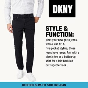 DKNY Men's Jeans - Bedford Stretch Denim Slim Fit Jeans for Men, Size 32W x 30L, Gershwin Wash…