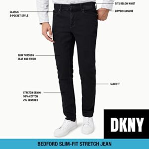 DKNY Men's Jeans - Bedford Stretch Denim Slim Fit Jeans for Men, Size 32W x 30L, Gershwin Wash…