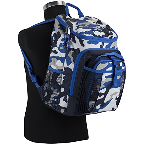 FUEL Top Loader Backpack & Lunch Bag Bundle - Blue/White/Gray Camo