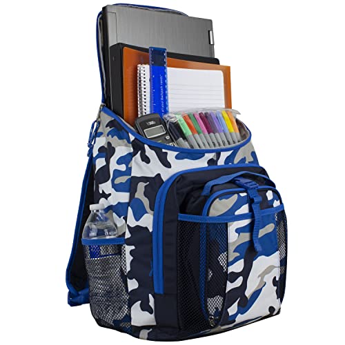 FUEL Top Loader Backpack & Lunch Bag Bundle - Blue/White/Gray Camo