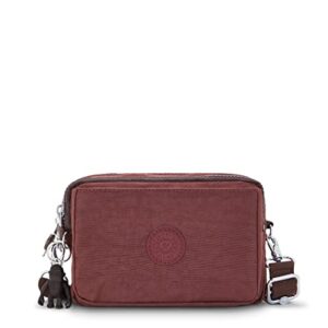 Kipling Womens WomenÂ’s Abanu Multi Bag, Lightweight, Adjustable Nylon Waist Pack With Multi-compartment Crossbody Bag, Mahogany, 7.5 L x 5 H 3.25 D US