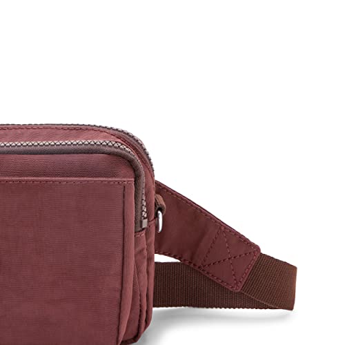 Kipling Womens WomenÂ’s Abanu Multi Bag, Lightweight, Adjustable Nylon Waist Pack With Multi-compartment Crossbody Bag, Mahogany, 7.5 L x 5 H 3.25 D US