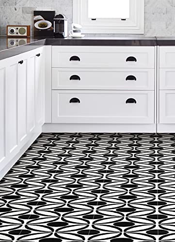 FloorPops Tory Peel & Stick Floor Tiles, Black