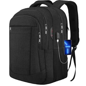 large travel backpack, 40l tsa flight approved travel laptop backpack for men and women, anti theft water resistant business college bag with usb charging port & headphone hole fits 15.6 inch laptop
